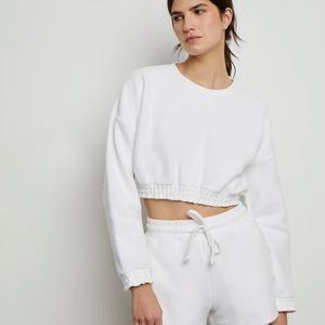 Onia Brushed Back Terry Crew in White